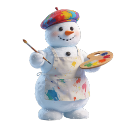 Charming Snowman Artist Icon - Winter Creative Character