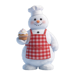 Schneemann-Bäcker-Koch mit Cupcake-Feiertags-Icon
