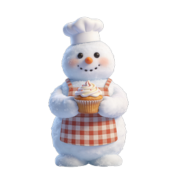 Snowman Baker with Cupcake Holiday Icon