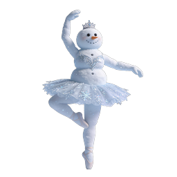 Zauberhaftes Schneemann-Ballerina-Weihnachts-Icon
