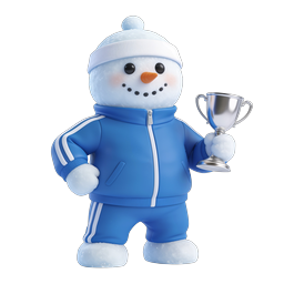 Snowman Champion Trophy Icon - Winter Sports Winner