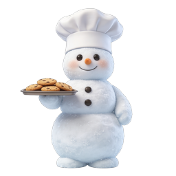 Snowman Chef Baking Cookies - Festive Winter Icon
