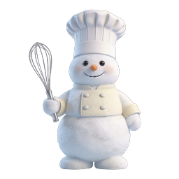 Snowman Chef Icon - Cute Winter Cooking Character