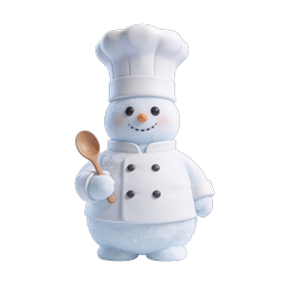 Snowman Chef Icon - Cute 3D Winter Cooking Character