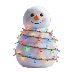Festive Snowman with Christmas Lights Icon