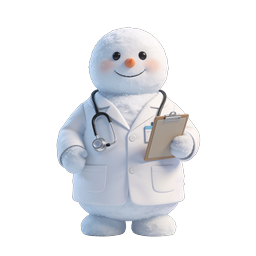可爱雪人医生图标 - 冬季医疗角色