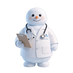 Cute Snowman Doctor Icon - Winter Medical Character