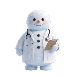 Cute Snowman Doctor 3D Medical Icon