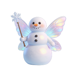 Ícone de Fada Boneco de Neve Magia de Inverno - Personagem de Férias 3D