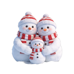 Icono lindo de familia de muñecos de nieve para Navidad