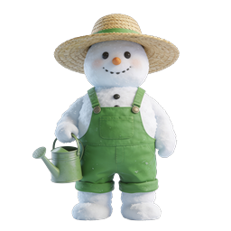 Snowman Gardener with Watering Can - Realistic 3D Icon