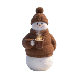 Cute Snowman with Hot Cocoa | Winter Holiday Icon