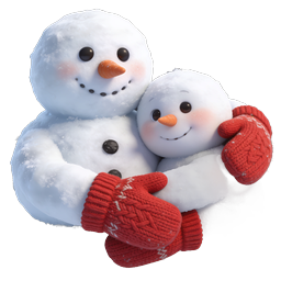 Adorable Snowman Hug Christmas Winter Icon