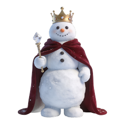 Royal Snowman King Christmas Icon with Crown and Scepter