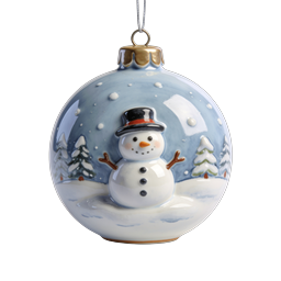 Snowman Christmas Ornament - Festive Winter Holiday Icon