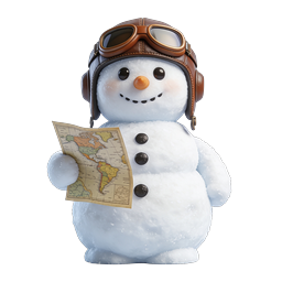 拿着地图的雪人飞行员图标 | 冬季冒险角色