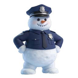Snowman Police Officer 3D Character Icon