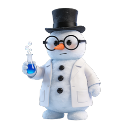 Icono de Muñeco de Nieve Científico - Personaje de Ciencia de Invierno 3D
