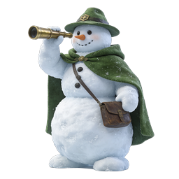 Adorable Snowman Scout Explorer with Telescope Icon