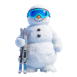 Pupazzo di neve con maschera e sci - Icona sport invernali