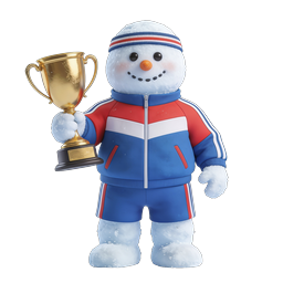 Schneemann-Trophäe Champion Wintersport Icon