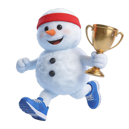Schneemann-Trophäenläufer-Icon - Winterchampion-Sieger