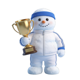 Trofeo de Muñeco de Nieve - Icono de Campeón de Invierno 3D