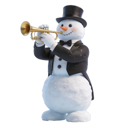 Snowman Playing Trumpet - Festive Winter Music Icon