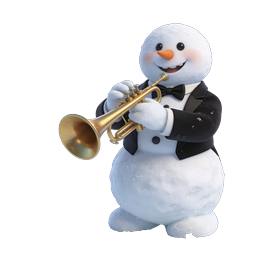 Snowman Playing Trumpet - Festive Winter Music Icon