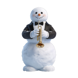 Snowman Playing Trumpet - Festive Holiday Icon