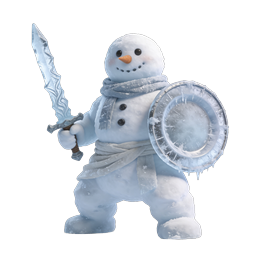 Snowman Warrior with Ice Sword and Shield Icon