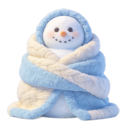 Cozy Snowman Winter Icon - 3D Rendered Holiday Character