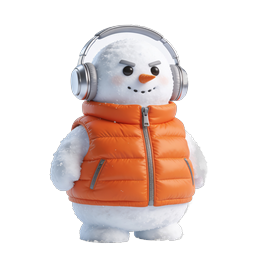 Snowman with Headphones - Winter Music Icon
