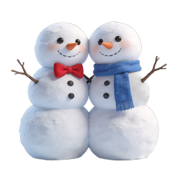 Cute Snowmen Duo Winter Holiday Icon