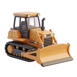Stylized Bulldozer Icon for Construction Projects