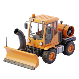 Ícone de veículo removedor de neve laranja | Design de caminhão limpa-neve
