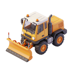 Bright Yellow Snow Plow Icon for Winter Services