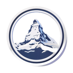 Schneebedeckter Berggipfel Clay Badge Icon - Alpines Abenteuer
