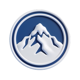 Schneeberg-Abzeichen-Icon - Natur-Emblem im 3D-Clay-Stil