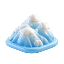 Snowy Mountain 3D Clay Icon | Winter Nature Illustration