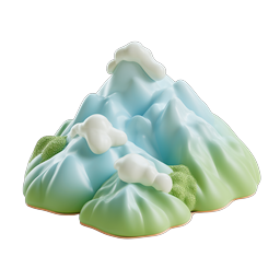 雪山のクレイスタイル 3D 自然アイコン