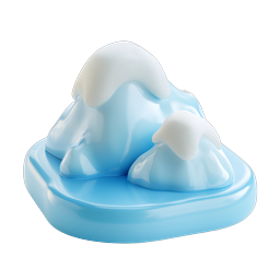 Snowy Mountain Clay Icon - 3D Nature Illustration