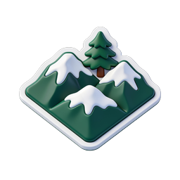3D Isometrisches Icon eines verschneiten Bergkiefernbaums