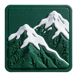 3D-Clay-Icon Schneebedeckte Berglandschaft
