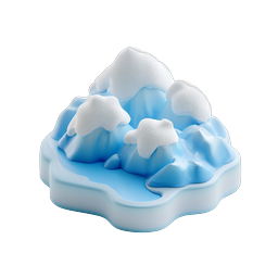 Snowy Mountain 3D Clay Icon - Alpine Nature Illustration