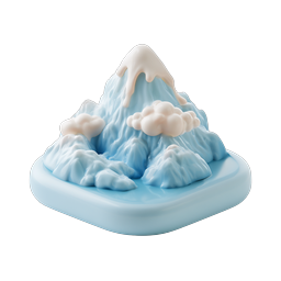 눈 덮인 산 클레이 아이콘 - 3D 자연 풍경