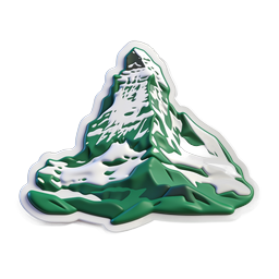 3D-Sticker-Icon verschneiter Berggipfel