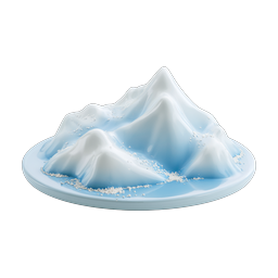 Snowy Mountain Terrain 3D Icon - Winter Landscape Design
