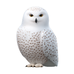 Snowy Owl Icon - Realistic 3D Bird of Prey Design