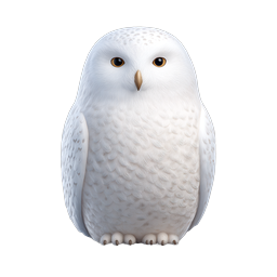 Realistic Snowy Owl Icon - Majestic White Bird